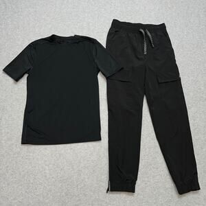 Russell Athletic Shirt Pants Bundle Boys L/XL Activewear Black Stretch Sporty